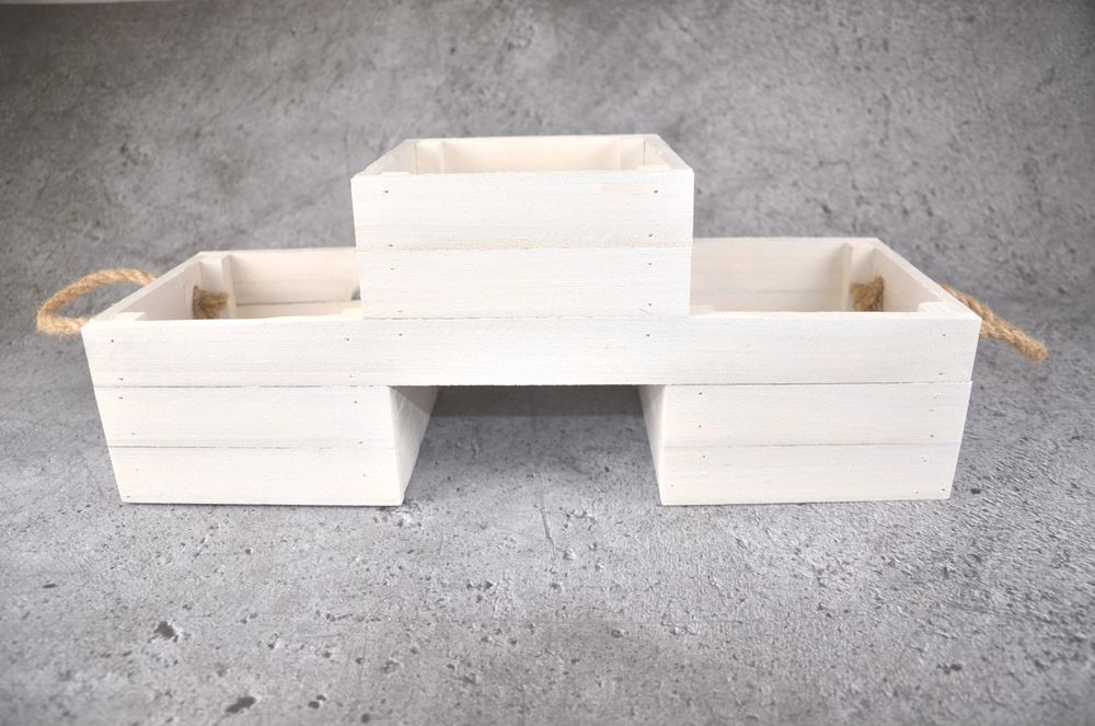 Skrzynka drewniana na kwiaty osłonka doniczki L