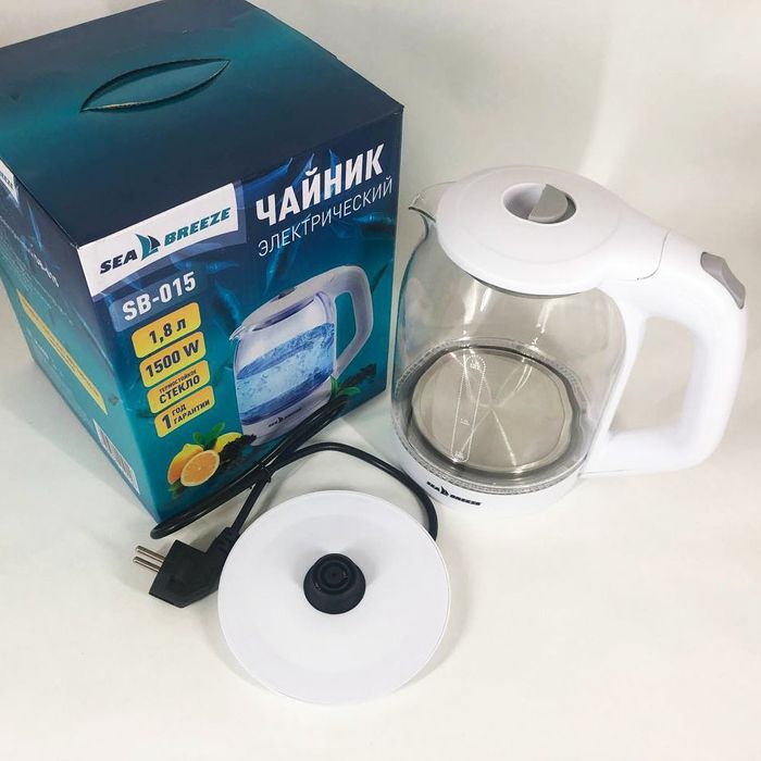 Електрочайник SeaBreeze SB-015 1.8 л, чайники з підсвічуванням, електр