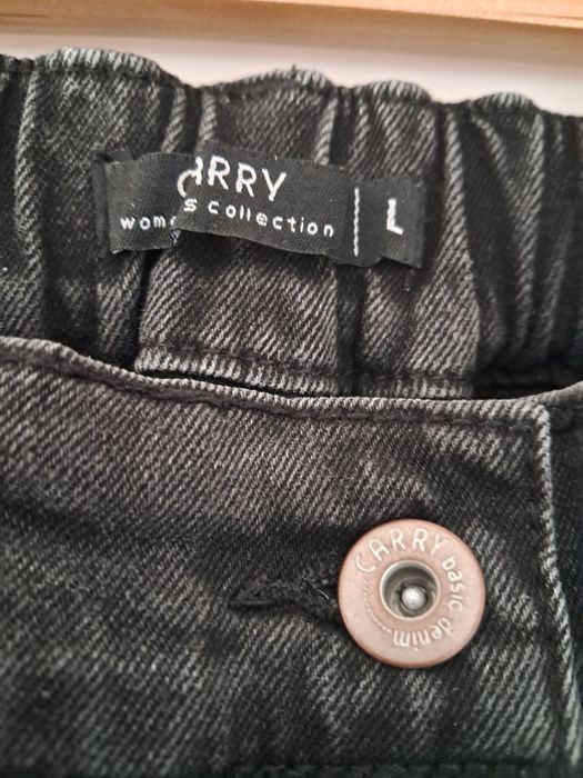 Spodnie jeansy L wysoki stan
