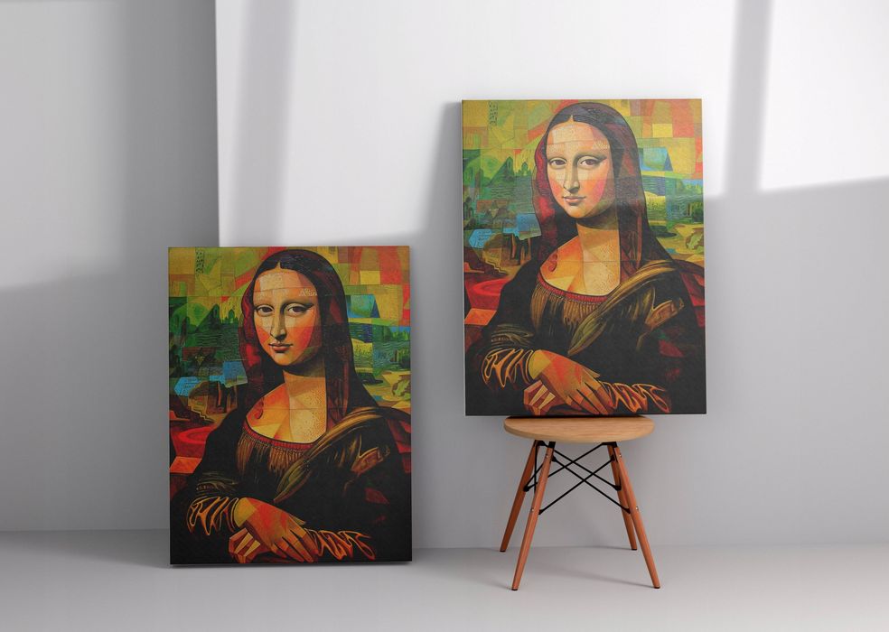 Obraz na płótnie Mona Lisa w Stylu Picassa do domu pokoju salonu 60x80