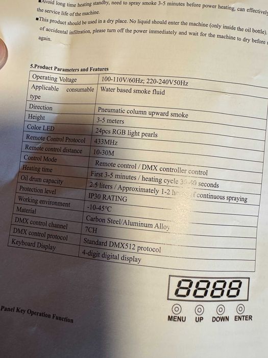 Maszyna do robienia dymu 24 Led pilot rgb