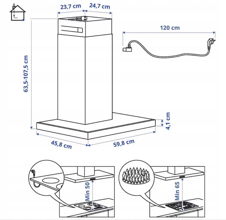 Wyciąg okap matalskate ikea 103.889.77