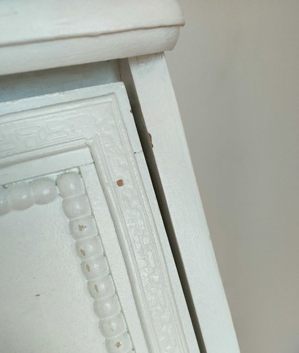 Biały sekretarzyk retro sekretarz biurko komoda półki