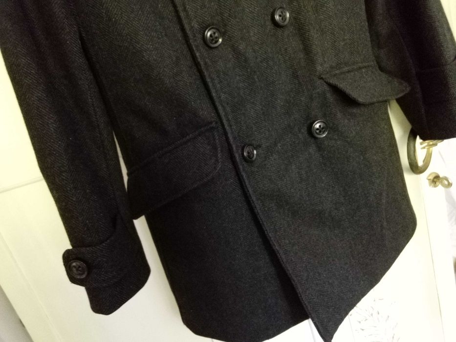 jak NOWY wełniany płaszcz męski chłopięcy S jesień elegancki klasyczny