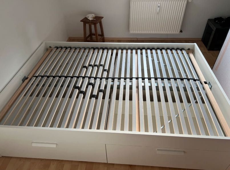 Łóżko IKEA BRIMNES ze stelażem + szuflady 140x200 Polecam