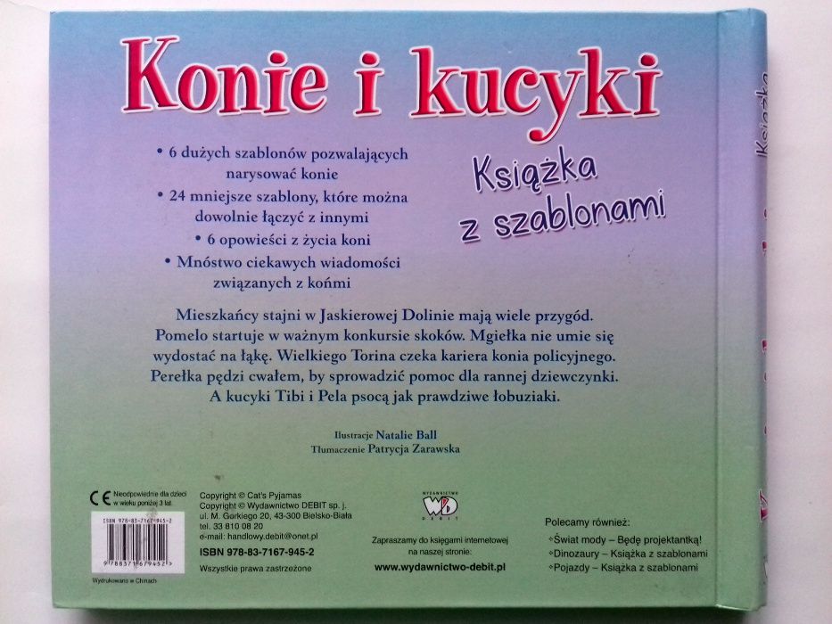 Konie i kucyki. Książka z szablonami. Nowe hobby Książeczka dla dzieci