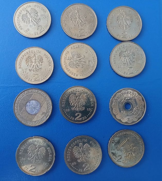 12 monety 2 zł okolicznościowe Gdynia Kuter 2000 lat Ułan Poniatowski