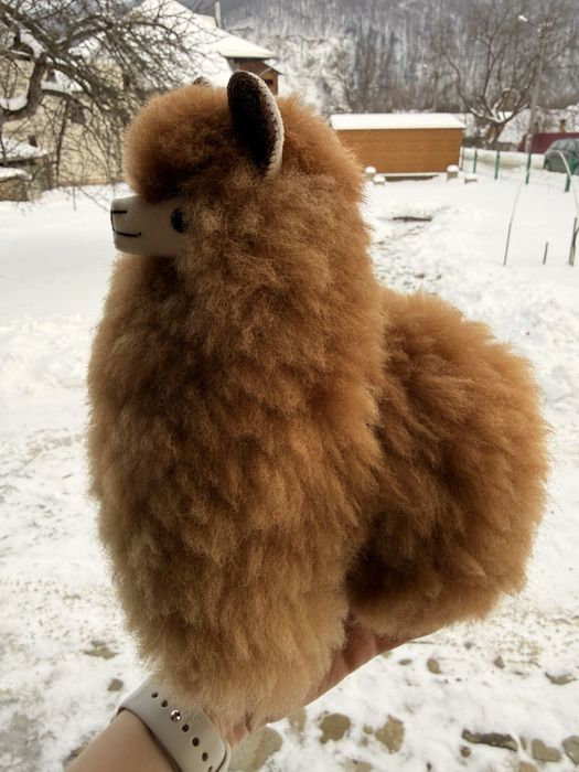 Іграшка лама із натуральної шерсті лами.Нова