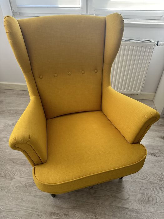 Fotel IKEA żółty uszak