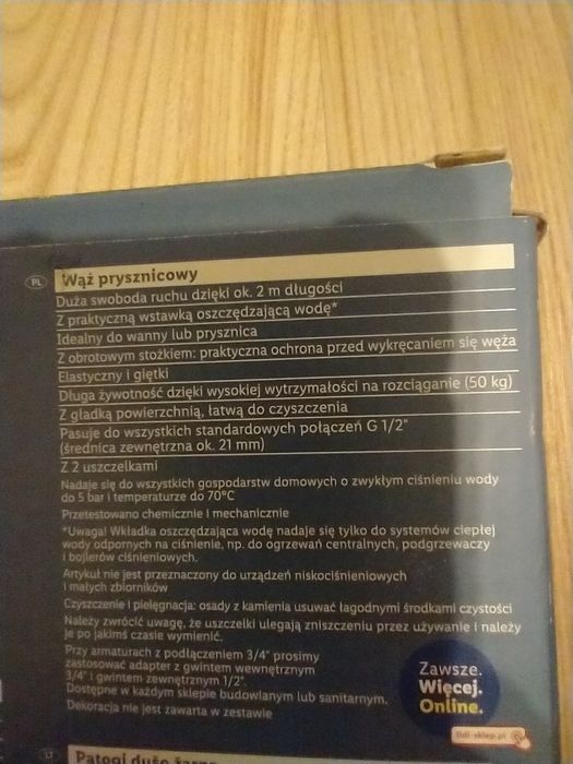 NOWY Wąż prysznicowy czarny 2 m Livorno Home