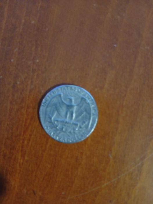 Moeda rara 1/4 dólar 1974 imagem invertida