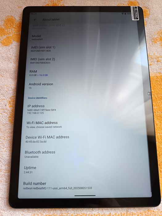 Планшет redbeat. 24/256.