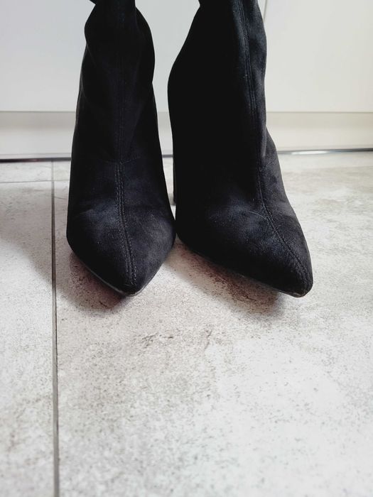 Czarne długie kozaki za kolano Deezee 38