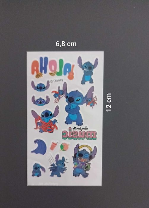 Tatuaże dziecięce STITCH 5 dużych arkuszy!