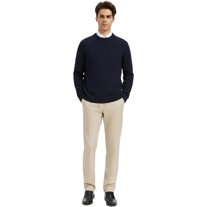 Męskie spodnie chino materiałowe, regular fit, beżowe, S