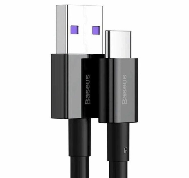 Кабель з чіпом Baseus USB to Type-C 66W 6А / 2 Метра / Швидка Зарядка