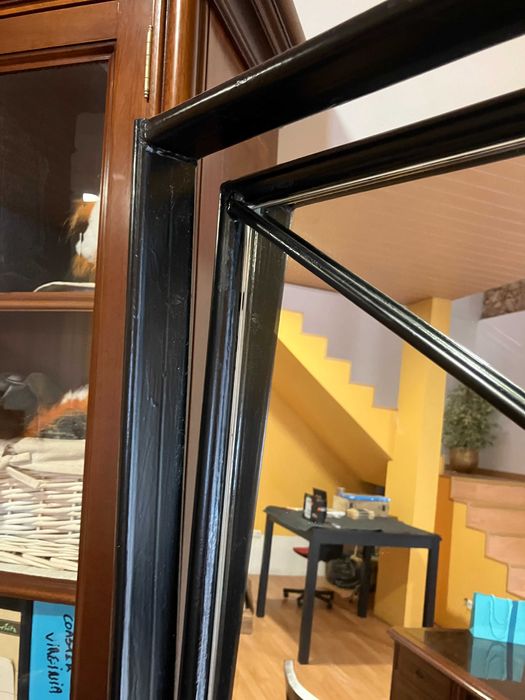 Espelho de corpo inteiro 160x60 metal preto com inclinação