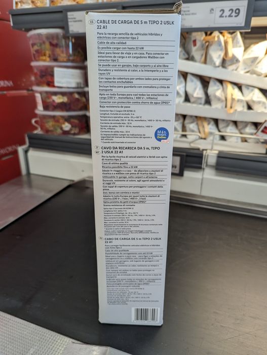 Cabo Carregador 22kw 5M tri fasico carro elétrico novo garantia 2026