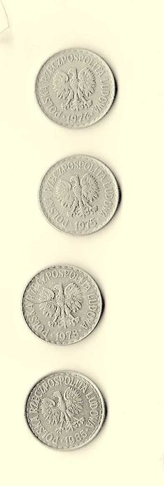 MONETY PRL - 1 ZŁ, z obiegu, 14 szt