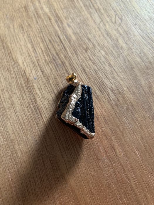 Naszyjnik handmade z czarnym turmalinem  .