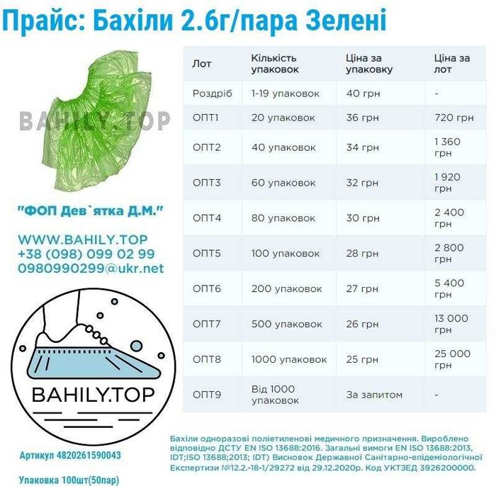 бахилы топ цветные