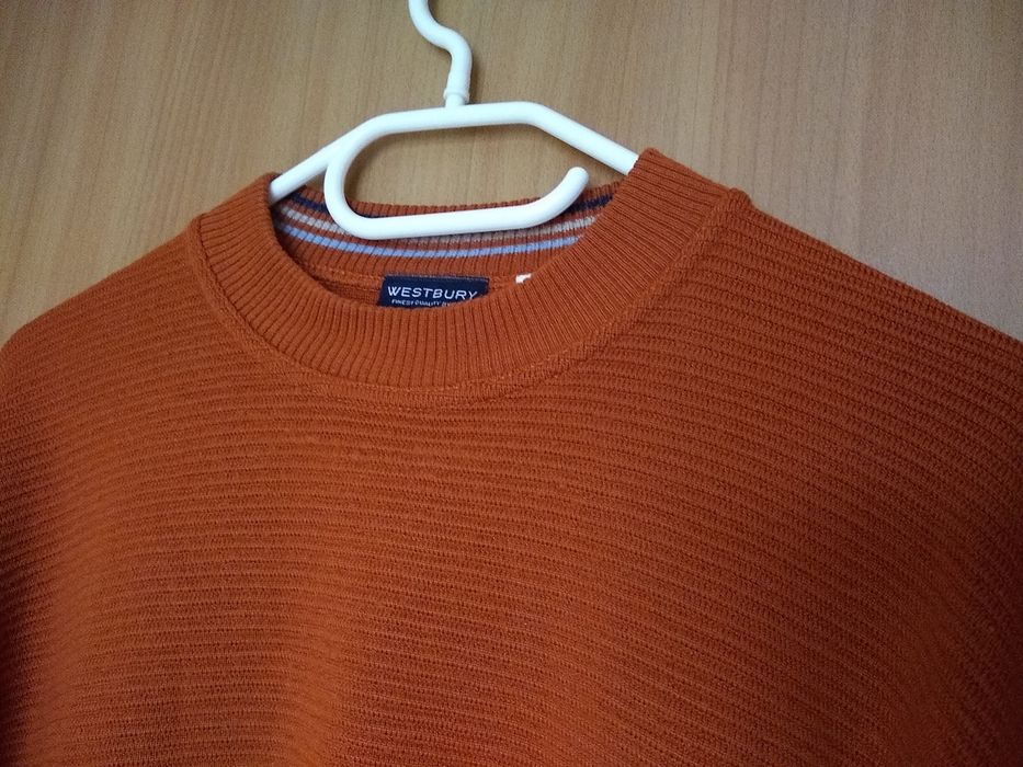 Made in Italy  Męski sweter wełniany 60% nowa wełna 40% akryl, Roz. M