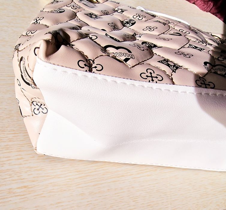 Carteira Bolsa de Ombro Bege Creme Mulher