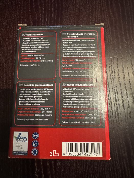 Przystawka do wiercenia kątowego PARKSIDE