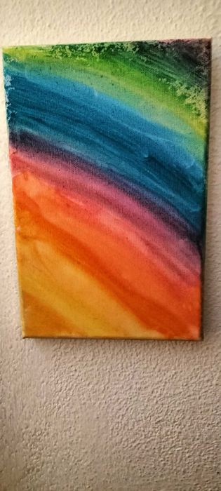 Multicolored gouache-painted canvas64585398092035123