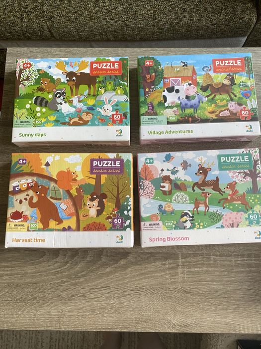Продам набір 4 (чотирьох) дитячих пазлів dodo для діток  3+