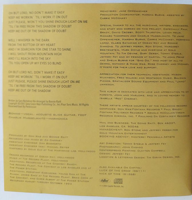 CD Bonnie RAITT - Longing