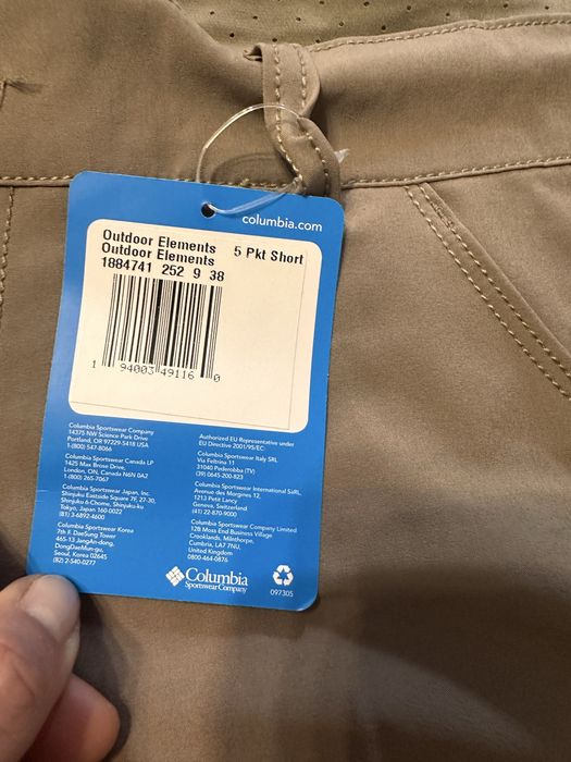 Męskie szorty Columbia Outdoor Elements 5 Pocket Short wet sand