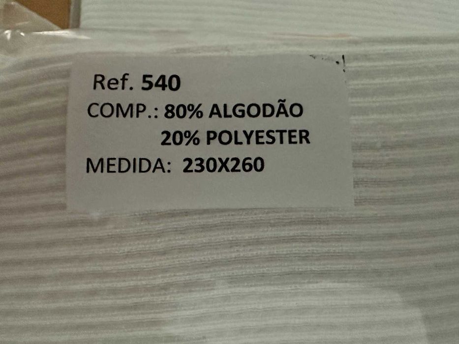 Manta cama de casal - Branca - Efeito Canelado - 210x260cm - Nova!