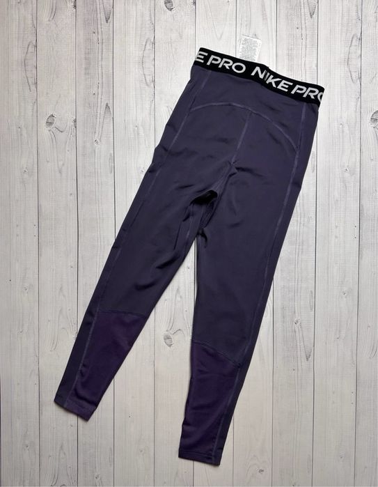 Спортивні лосини nike pro фіолетові резинка найк про леггінси для бігу