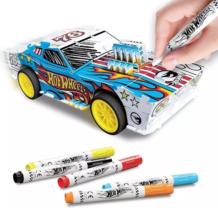 Auto dla dziecka Hot Wheels samochód do złożenia i malowania pisakami
