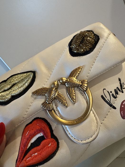 Pinko beżowa puff mini usta