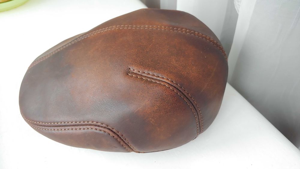 Кожаная мужская кепка, зимняя кепка, бу