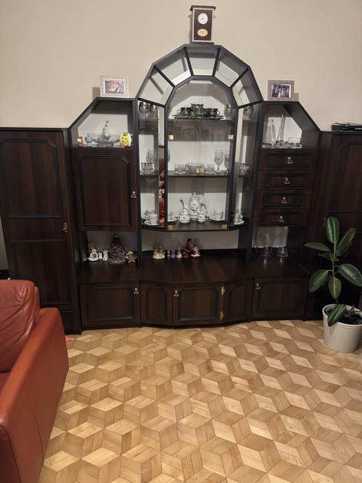 Regał, ława ze szkłem, rtv