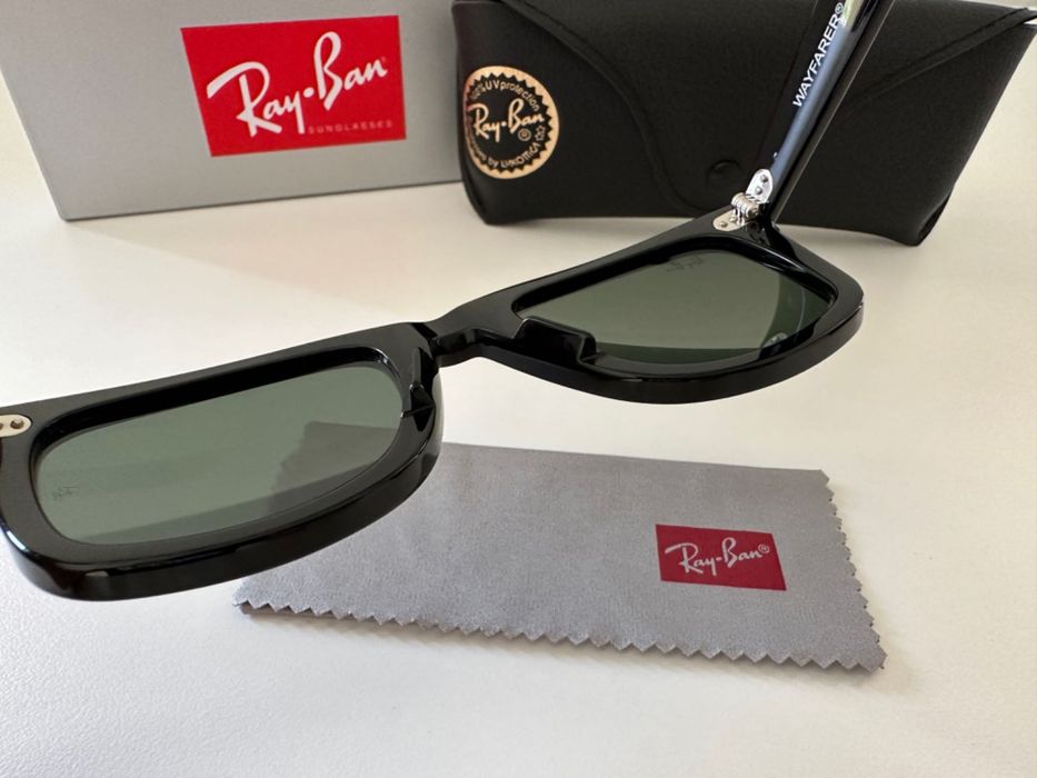 RayBan Original RB2140 Wayfarer Preto Verde G15 Novos