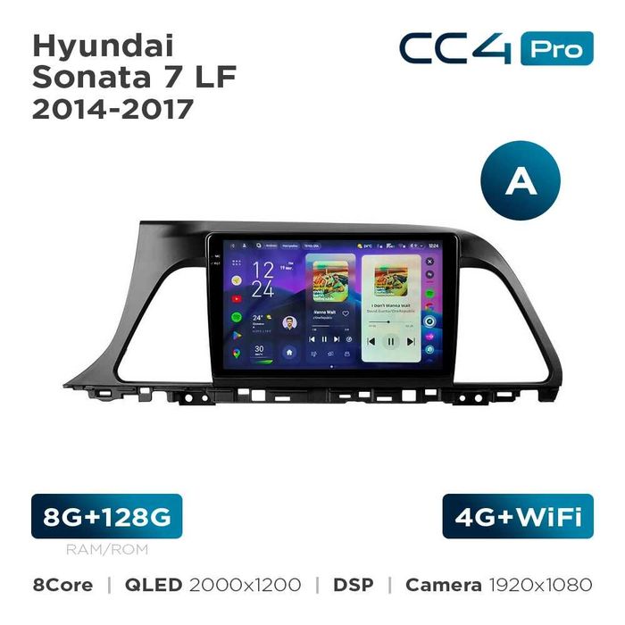 Штатна магнітола Teyes CC4 Pro 2k 8+128 Gb Hyundai Sonata LF 2014-2017