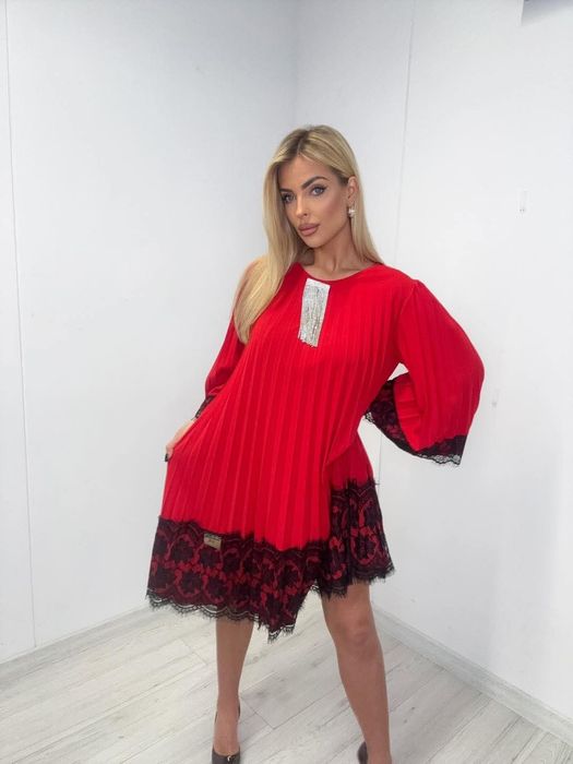 Piękna sukienka plisowana dwa kolory paparazzi fashion