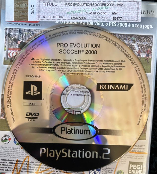 Pack Pro Evolution Soccer PS2 - PES 6 + PES 2008