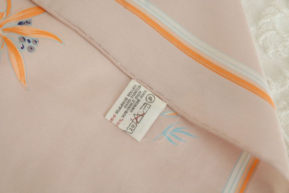 Pastelowa chusta 100% jedwab hand-printed true vintage silk zalando apaszka
