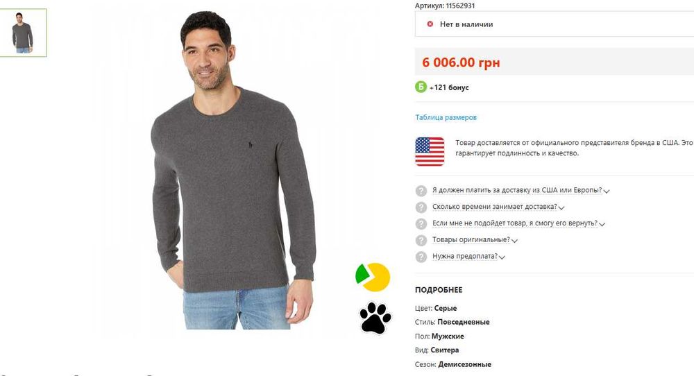 Свитер Polo Ralph Lauren Textured Cotton neck Dark Grey Heather