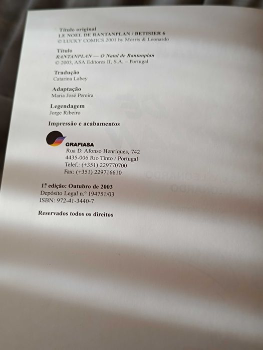 Livro BD O Natal de Rantanplan