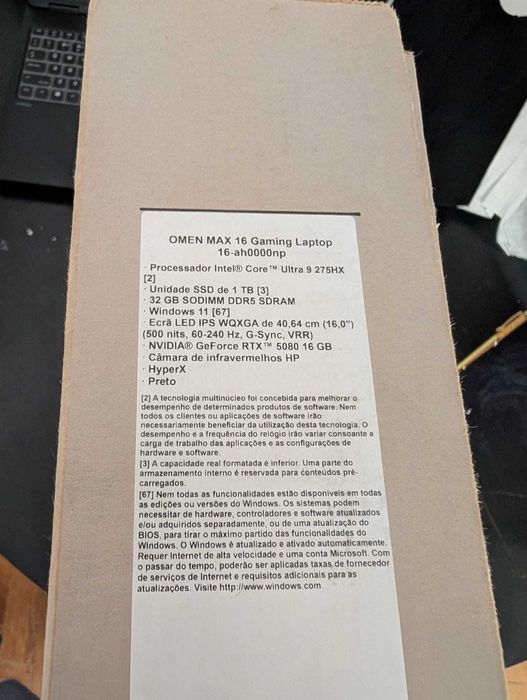 HP OMEN MAX 16 – RTX 5080 – 32GB RAM – COMO NOVO – GARANTIA