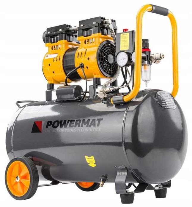 Kompresor Bezolejowy 50L Sprężarka 8 Bar 290l/min 230V  CICHY 59dB