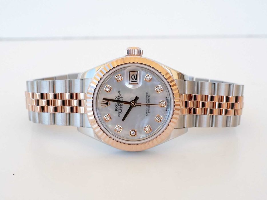 Rolex Lady-Datejust 28 Jubilee Steel 18K Rose Gold MOP Diamond Dial