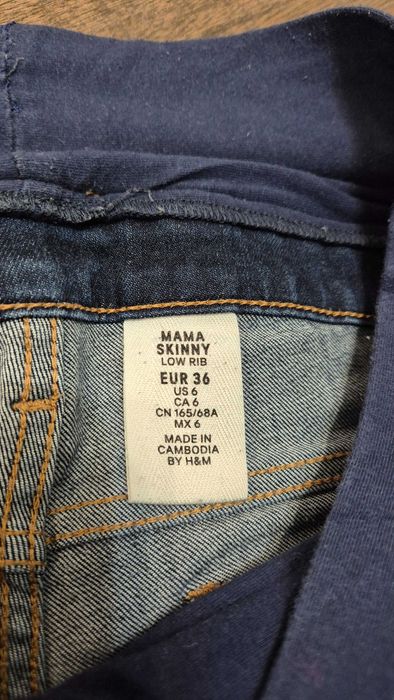 spodnie ciążowe jeansy mama h&m mama hm skinny S 36 okazja