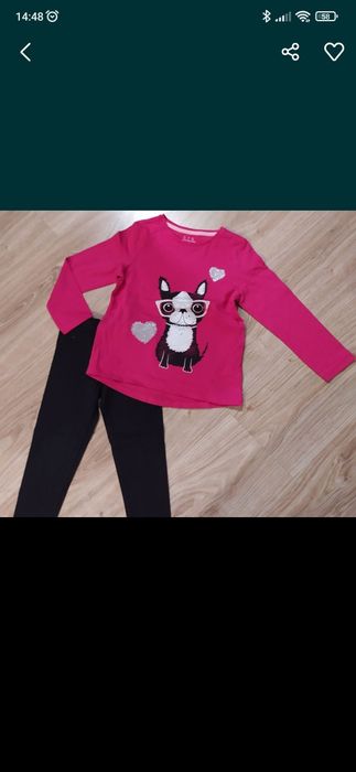 247-> NOWY komplet PIES bluzeczka F&F gładkie legginsy r.110 4-5Y
